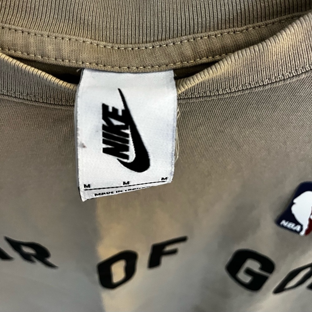 Fear of God Olive/Tan Crewneck Tee with Leather Back Patch